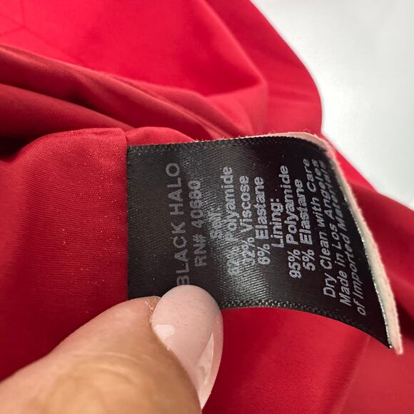 Black Halo Jackie O Three-quarter Sleeve Sheath Dress In Red  Women’s Size 4 - Picture 4 of 10